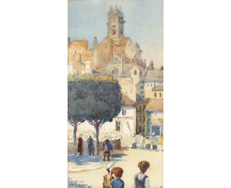 Arthur Romilly Fedden (1875-1939)/Breton Village Square/with parade of children on their way to church/signed and dated lower