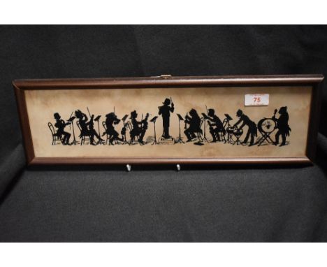 A 20th century Sklad Rycin hand painted panel of an orchestra