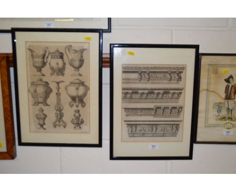 Two 19th Century black and white architectural engravings