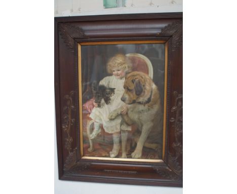 Early framed print in ornate frame 