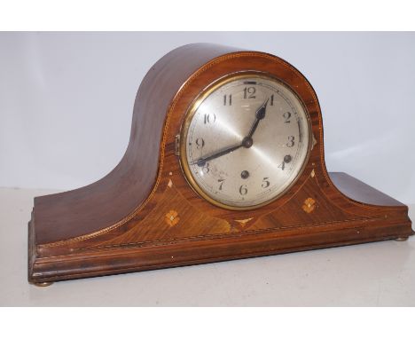 Napoleon hat mantle clock inlaid with marquetry