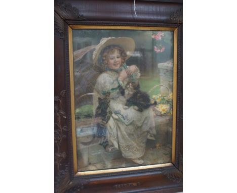 Early framed print in ornate frame 