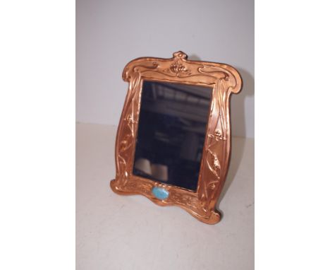 Art Nouveau copper &amp; enamel photo frame Height 33 cm