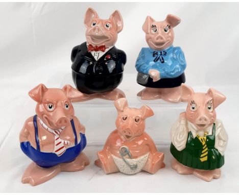 Six Nat-West Ceramic Piggy Banks. 