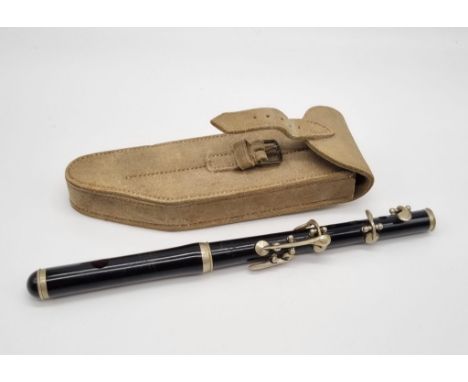 A WW1 Military Starck Barnes and Sons of London Five-Key Flute in Original Case. Broad arrow military mark x 3. In very good 