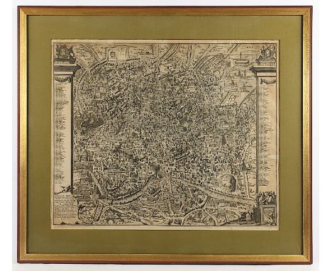Rom, "Antiquae urbis Romae imago accuratiss..", Stadtansicht, Kupferstich, 48,5 x 59,5, rest., besch., nach Pirro Ligorio, (a