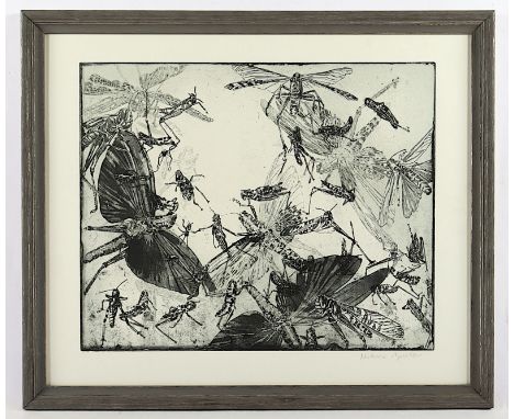 AGUILAR, Mileno, "Insekten", Original-Radierung, 39 x 49, handsigniert, R. 