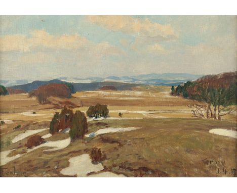 WILLE, Fritz von (1860-1941), "Landschaft bei Kerpen", Studie, Öl/Malkarton, 35,5 x 50, unten links signiert, unten rechts "1