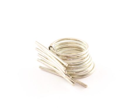 RING, 925/ooo Silber, acht einzelne Ringe, RG 56, 14,8g 