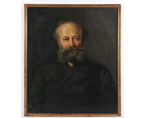 PORTRAITMALER E.19.JH., "Bildnis eines Mannes", Öl/Lwd., 70 x 60, besch., R. 