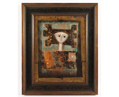 BERBER, Mersad, "Portrait", Original-Farbholzschnitt, 41 x 31, unten rechts signiert, R. 