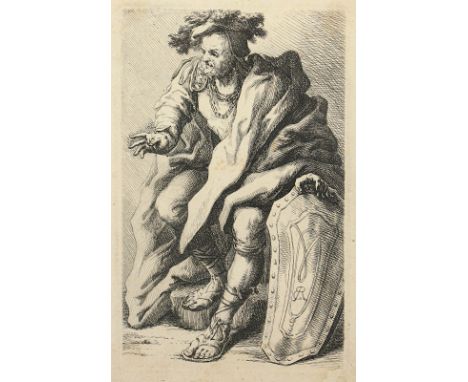 RIDINGER, Johann Elias, "Portrait", aus "Figuren aus dem Altherthum", Radierung, 19 x 11,5, 18.Jh., R. 