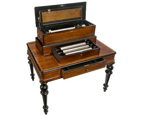 Sublime-Harmonie-Spieldose mit auswechselbaren Walzen von Mermod Frères, um 1890Nr. 104691, mit 4 Walzen, jeweils 6 Melodien,