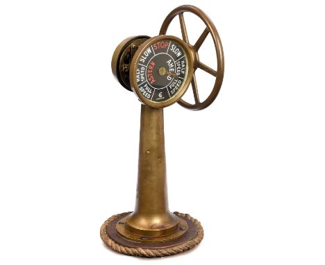 Großer Maschinentelegraph "CL Chadburns", um 1890Chadburns, Liverpool &amp; London. Massive Bronze, Einstellung mit Handrad, 