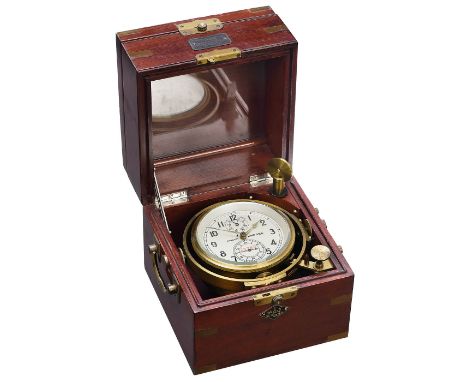 Schiffs-Chronometer "Poljot", um 1960Erste Moskauer Uhrenfabrik Kirova. Marinechronometer, Serien-Nr. 26269, zweiteiliger Mah