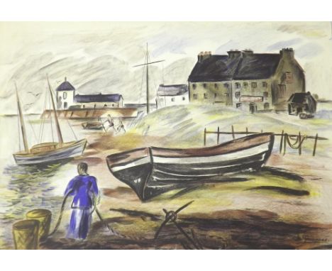 Norah McGuiness (1901-1980) - 'The Fisherman's Beach', bears pencil signature, produced by Contemporary Lithographs Limited, 