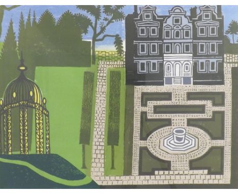 Edward Bawden (1903-1989) - 'The Queen's Garden', signed, titled 57/106 lithograph print, 20" x 25.5"