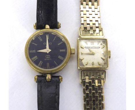 Jaeger LeCoultre 9ct lady's bracelet watch, silvered dial with Arabic twelve and six, movement no. 1277080, case no. 6640 ins