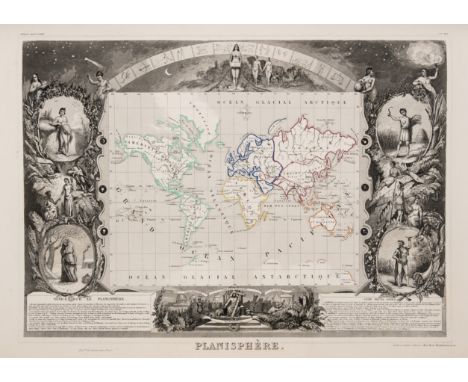World.- Levasseur (Victor) Atlas National Illustre des 86 Departements et des Possessions de la France Divise par Arrondissem