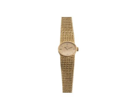 Omega: an 18ct yellow gold cased manual wind lady's cocktail watch, ref BA8202, serial no.B37xxx, the silvered baton dial fit