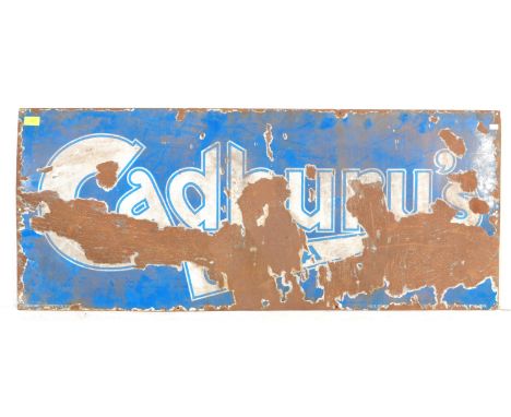 Cadburys - A vintage retro mid 20th century Cadburys chocolate shop advertising display enamel sign in blue with white letter