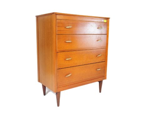 Lebus Furniture - A vintage 1950's Danish style teak wood Lebus Link series chest of drawers by Lebus Furniture. The chest be