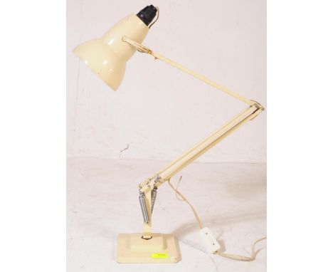 A retro vintage mid 20th century Herbert Terry model 1227 Anglepoise step lamp in a white colourway. 71cm (H). 