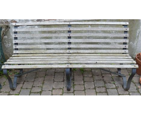 Garden bench with wrought iron frame L 177cm