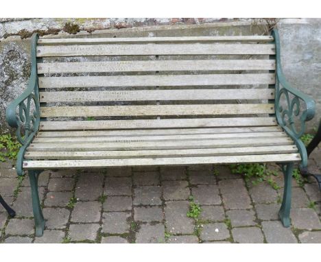 Garden bench with cast iron ends L129cm