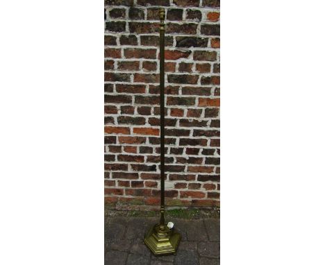 Heavy brass standard lamp with ornate pattern