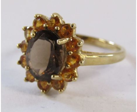 9ct gold QVC ring set with quartz - ring size U/V - total weight 4.5g
