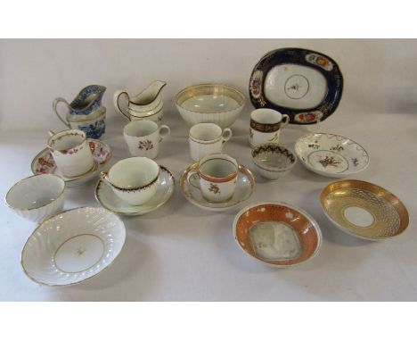 Collection of mostly English ceramics to include coffee cans, teacups and saucers, cream jugs etc