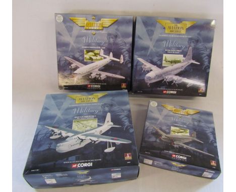 4 Corgi 'The Aviation Archive' diecast models 1st issue short S.25 Sunderland V 48801 - 1st issue Lockheed Constellation 4750