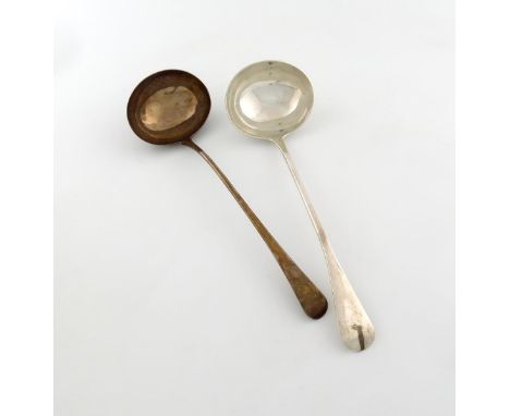 A George III silver Old English pattern soup ladle, by George Smith, London 1799, oval bowl, plain terminal, plus a William I