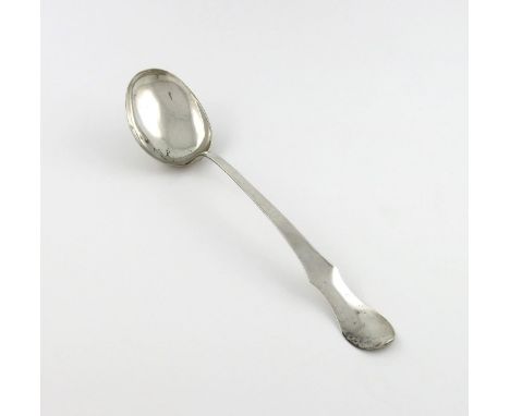 A late 18th century Scandinavian silver serving ladle, maker's mark twice J.C, the reverse of the bowl with engraved decorati