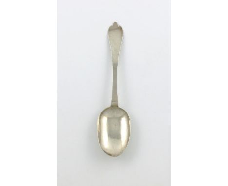 An early 18th century silver Channel Island's Trefid spoon, by Jean Gavey, Jersey, circa 1720, the oval bowl with a plain rat