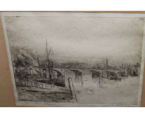 GOOD COLLECTION OF ETCHINGS
including Glasgow Cathedral by Mary R. Henderson signed in pencil; largest image size: 68.5cm x 4