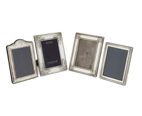 Four silver mounted photo frames, two designed with ribbon garland borders, Sheffield, 1996 and 2003, Carr's of Sheffield (14