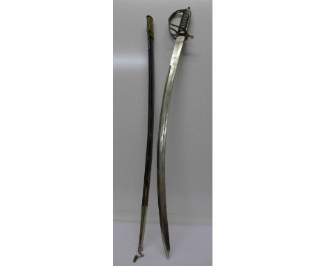 An Indian sword with scabbard