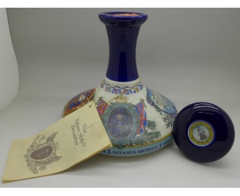 A Wade The Nelson Ship's Decanter, with intact seal, with Pusser's Rum contents, label and stopper