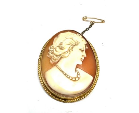 vintage 9ct gold cameo brooch weight 10.4g 