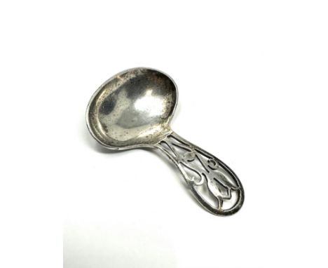 Antique silver tea caddy spoon birmingham silver hallmarks 