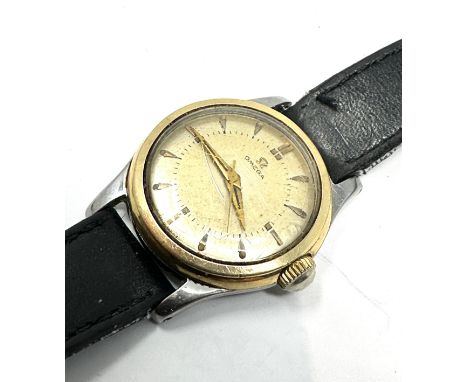 vintage ladies omega wristwatch cal 252 the watch ticks when shaken the winder keeps winding gold &amp; stainless steel case 