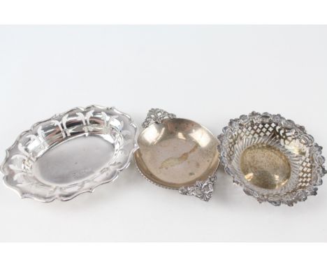 3 x .925 sterling pin  / trinket dishes 