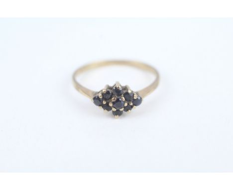 9ct gold sapphire cluster ring 