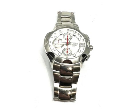 Mens Amadeus quartz Stainless Steel Chronograph Watch Model AM00056 the watch is untested prob needs new battery 