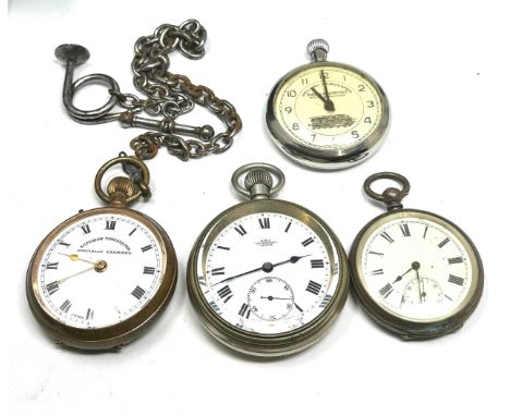 4 antique / vintage pocket watches untested 