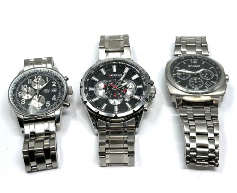 selection of gents chronograph quartz wristwatches inc TCM , Curren &amp; skalon all will need new batteries  all untested 