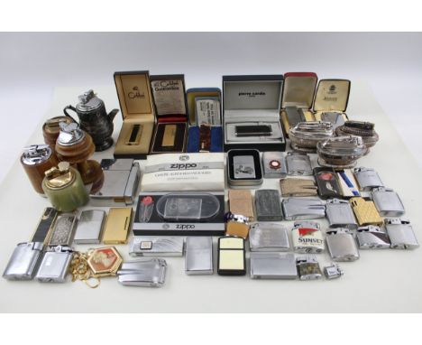 Cigarette Lighters Inc. Vintage Table / Desk Ronson Zippo Combi Case Job Lot 