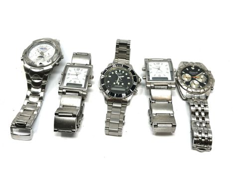selection of chronograph wrist watches inc ellesse philip persio ingersoll  spares or repair 